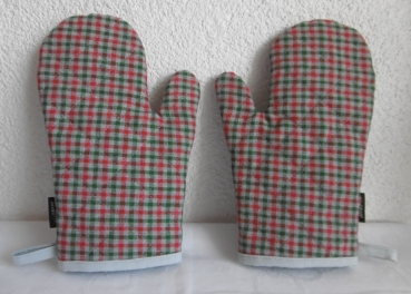 Oven gloves small checked